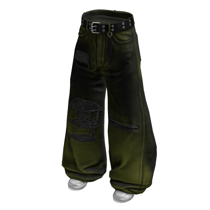 Green Distressed Rockstar Denim Jeans