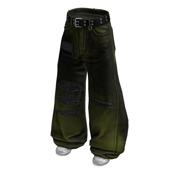 Green Distressed Rockstar Denim Jeans