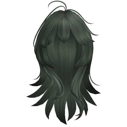 Anime Long Layered Hair w/ Wispy Bangs (Green)