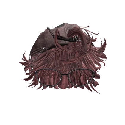 Pinky Cute Boy Messy Hair Cap Glasses Emo Y2K Goth Roblox item render