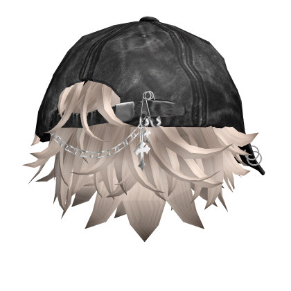 Platinum Messy Wolfcut Hair w/ Backwards Cap Roblox item
