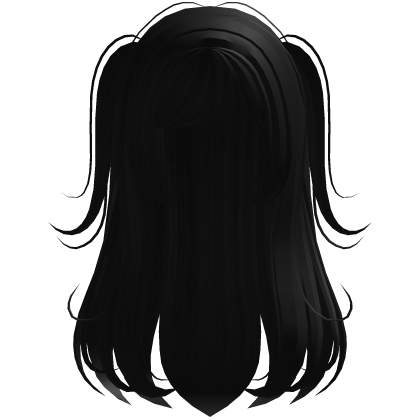 dreamy long swirly hair w ponytails black Roblox item