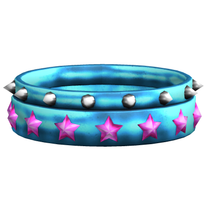 Star Grunge Choker In Blue & Pink