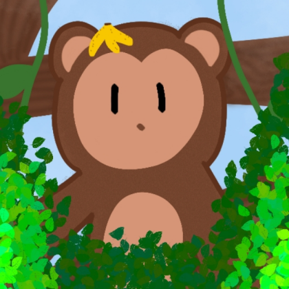 Cute monkey looking out of the leaves of a tree! Roblox decal