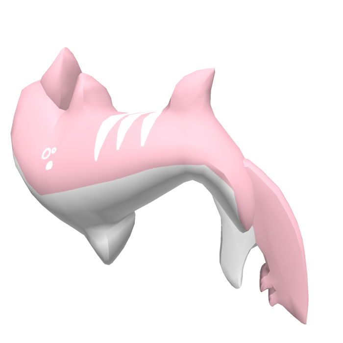 kawaii pink shark tail