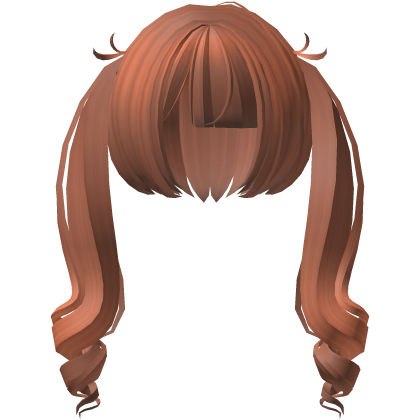 curly jirai kei pigtails in ginger