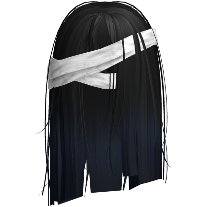 Horror Black Blue Short Hair w White Bandages