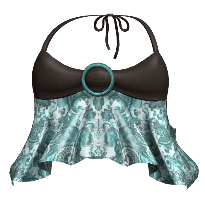 ☆ Teal 2000's Flowy Halter Top