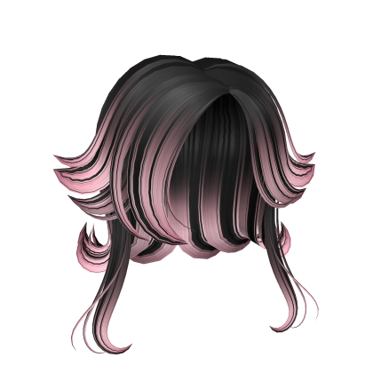 Angel y2k messy hair in black and pink Roblox item