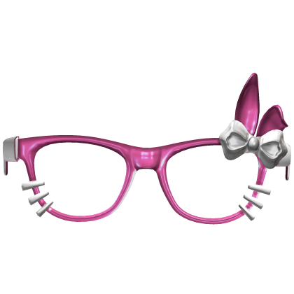 Pink Bunny Ear Glasses White Bow Roblox item