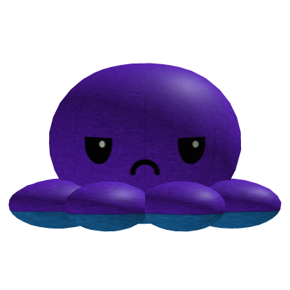 Grumpy Purple Octopus Head