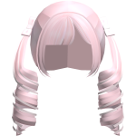 ♡ FREE : cute pink ribbon swirl curly pigtails