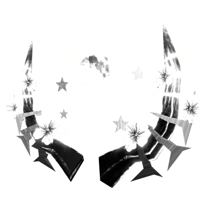 [🌟 Glow + Animated] Moon Stars Sakura Black Horns Roblox item