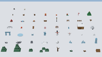 Low Poly Winter Pack | 50 Trees, Snow and Props preview 1