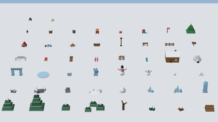 Low Poly Winter Pack | 50 Trees, Snow and Props preview 1