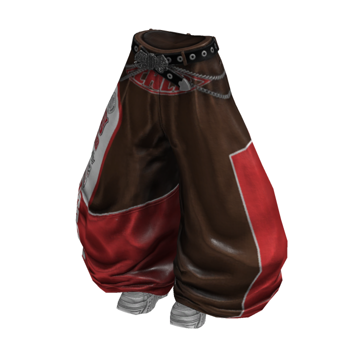 Y2K Racer Girl Pants (White Brown)