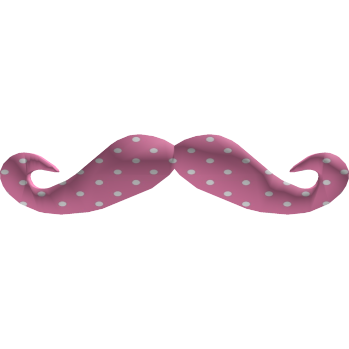  Kawaii Pink Polka Derp Stache (Lowered)