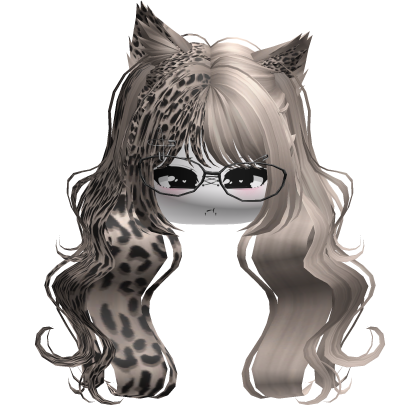 Wavy Moe Pigtails w/ Cat Ears (Ash Leopard)