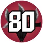 Level 80 Roblox badge thumbnail