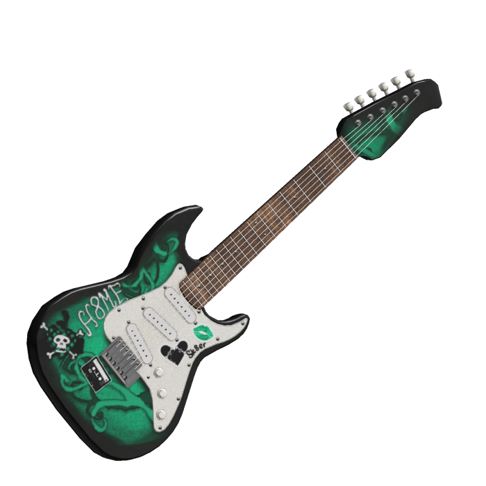 teal scene electric guitar