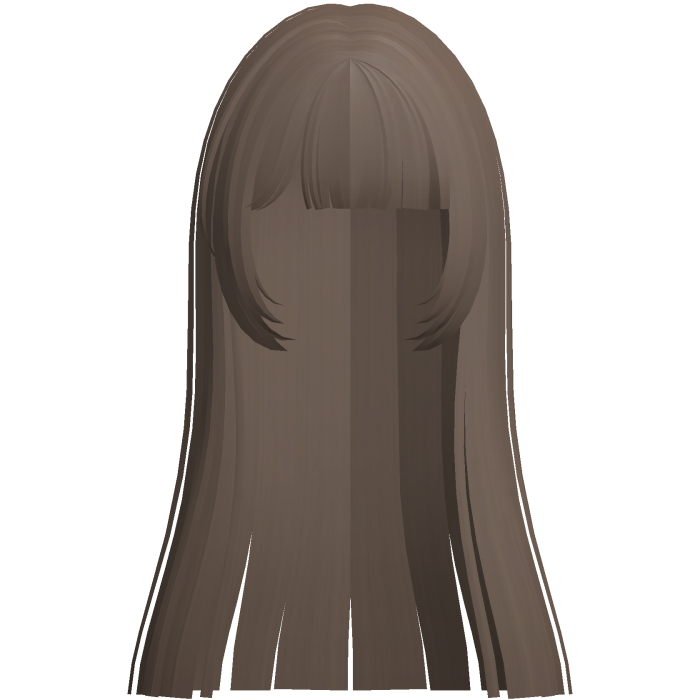 ♡ adorable long hime cut in brown