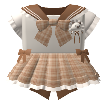 🍀Cute Ribbon Sailor Outfit(Brown) thumbnail