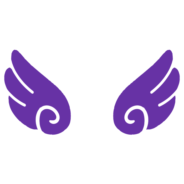 ♡ Cute Glowing Swirly Angel Wings in Dark Purple