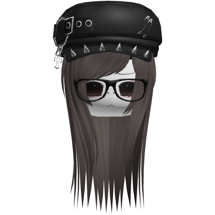 Vkei Moe Brown Long Scene Hair /w Punk Hat