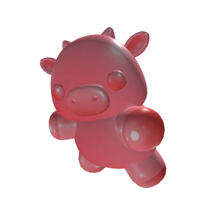 Red Gummy Cow on Head