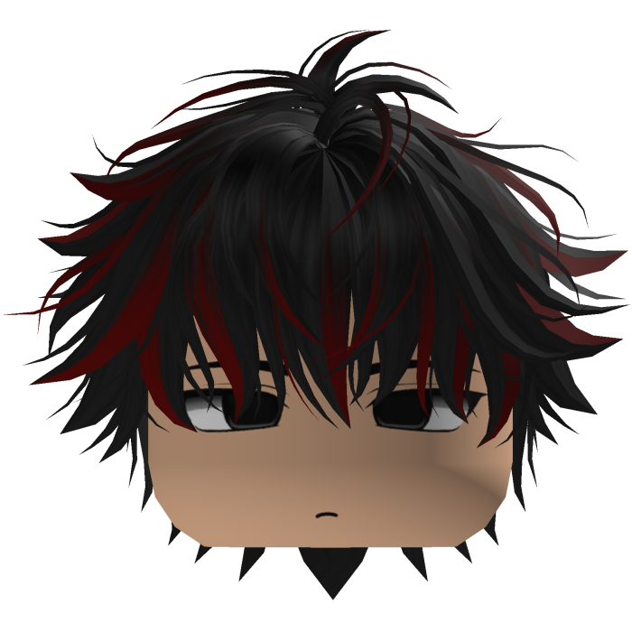 Cute Y2K emo black red hair