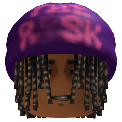 Purple Y2K Camo Hat With Braids Roblox item