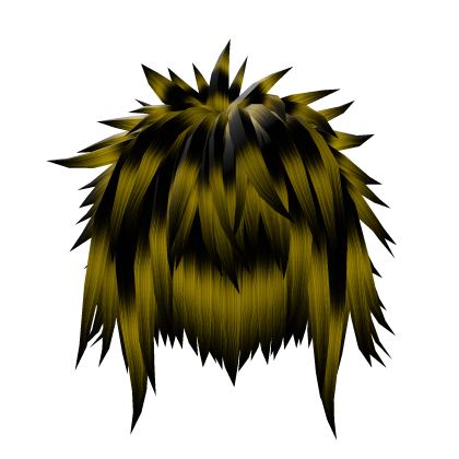 Long Shaggy Spiky Emo Black & Yellow Hair Roblox item