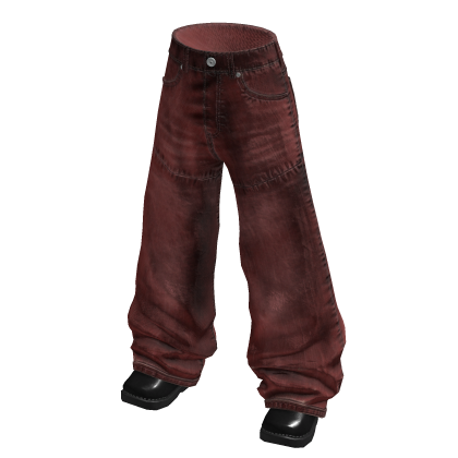 Distressed Baggy Jeans (Red)