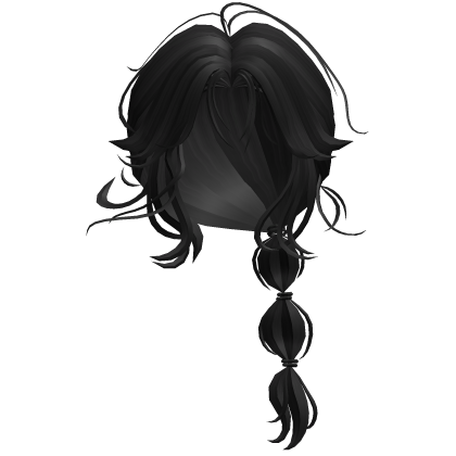 Side Bubble Braid Hair - Black