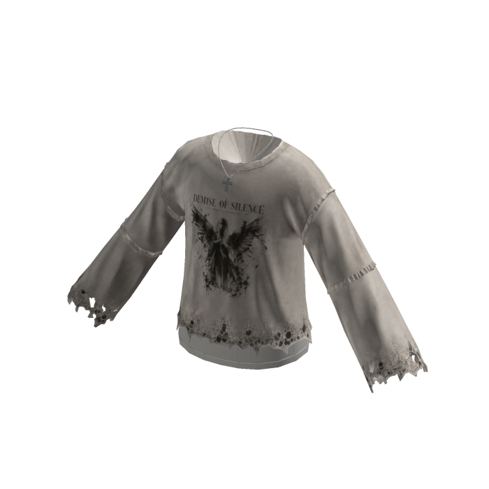 Fairy Grunge Angel Sweater w/ Chain (White)