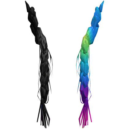 teased split rainbow dualcora messy scene braids Roblox item