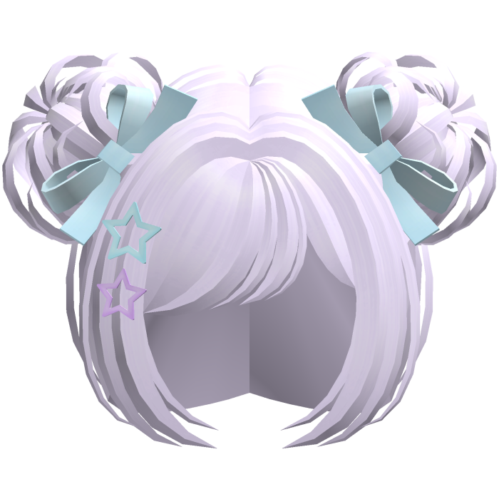 Cute Kawaii Starry Space Buns in Lavender