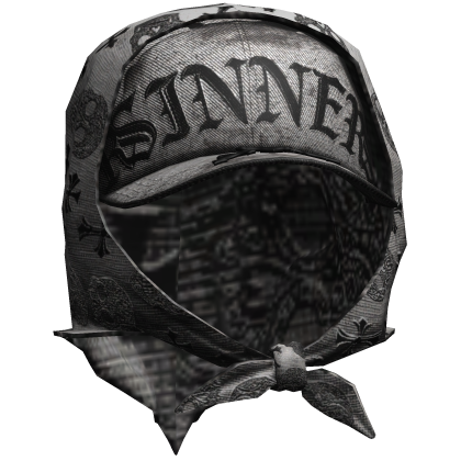 Grunge Skull Headscarf w Sinner Cross Hat White Roblox item