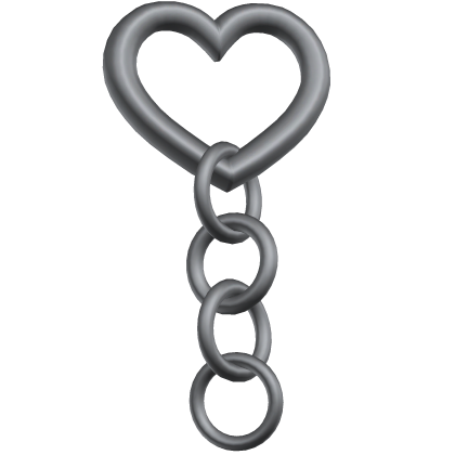 heart keychain on your head