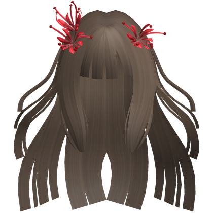 Ash Brown Long Windy Hime Hair w/ Spider Lily