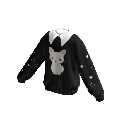 Cute Cat Collared Black Sweater thumbnail