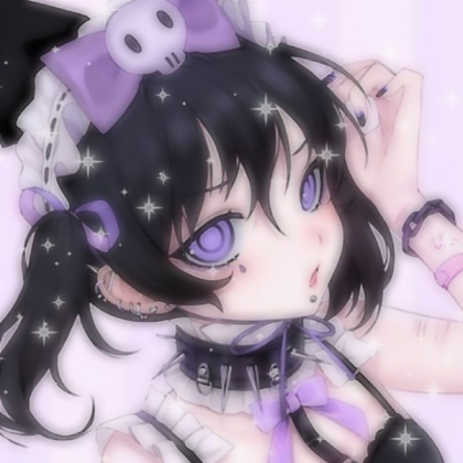 Aesthetic anime girl | Blurry | Purple | Goth Roblox decal