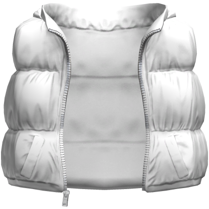 Puffer Vest Hood White Cleezy Warm Jacket Y2K 1.0