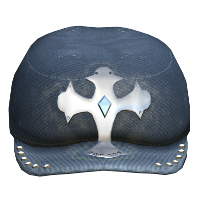 Y2K Grunge Faded Cross Cap Denim - Roblox