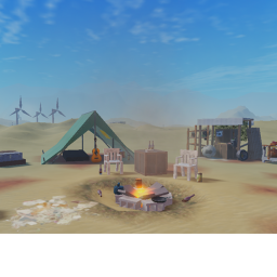 Caravan camp by the highway.