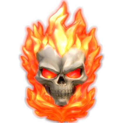 Glowing Ghost Rider Flame Skull Head