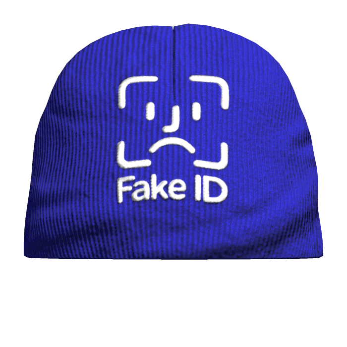 Blue ‘FAKE ID’ Beanie Hat 
