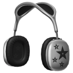 Modern Silver Star Headphones