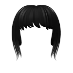 Y2k Aesthetic Messy Long Bangs in Black