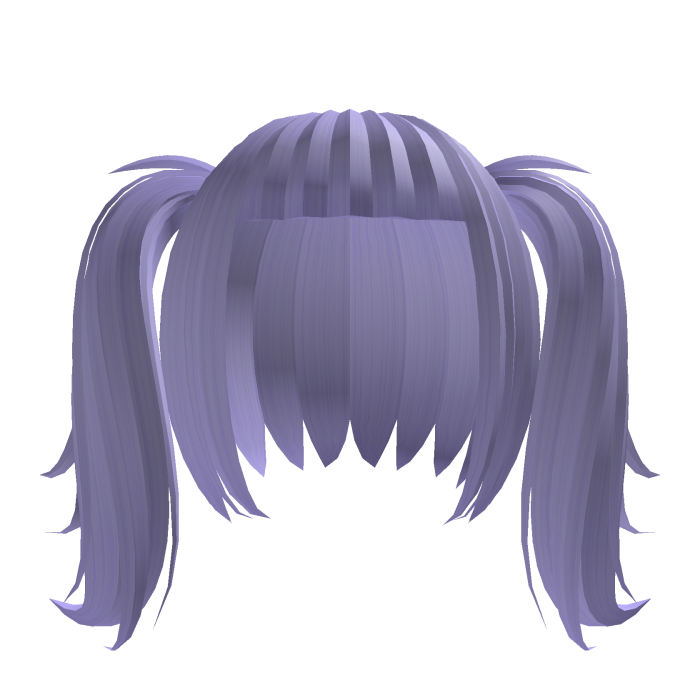 Cute doll fluffy short pigtails in purple